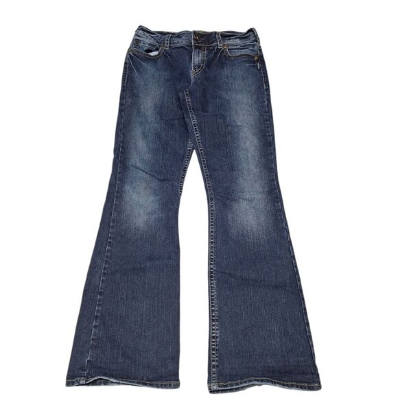 Silver Jeans Suki Womens 31 Blue Denim Embroidered Bootcut - Picture 1 of 10